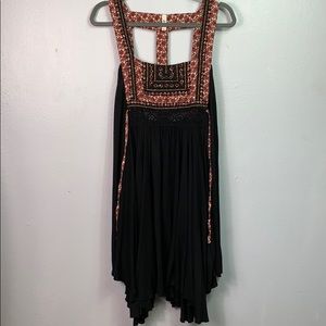 Free People Black Side Tie Back Cut Out Dress